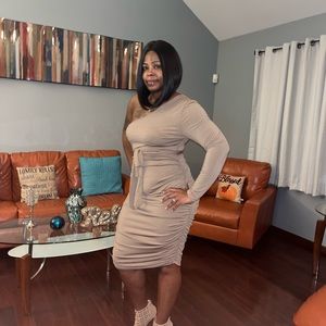 One Shoulder Belted Dress